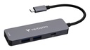 Verbatim USB-C essentiële multipoort hub 4 poorten: HDMI, USB-C PD, USB-A 3.2 Gen 1, USB-A