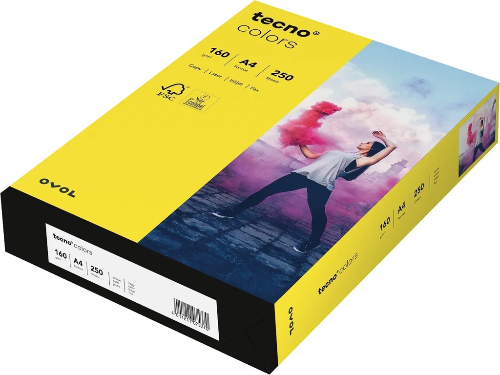 [800848440016] OVOL TECNO COLORS YELLOW COPIER PAPER A4
