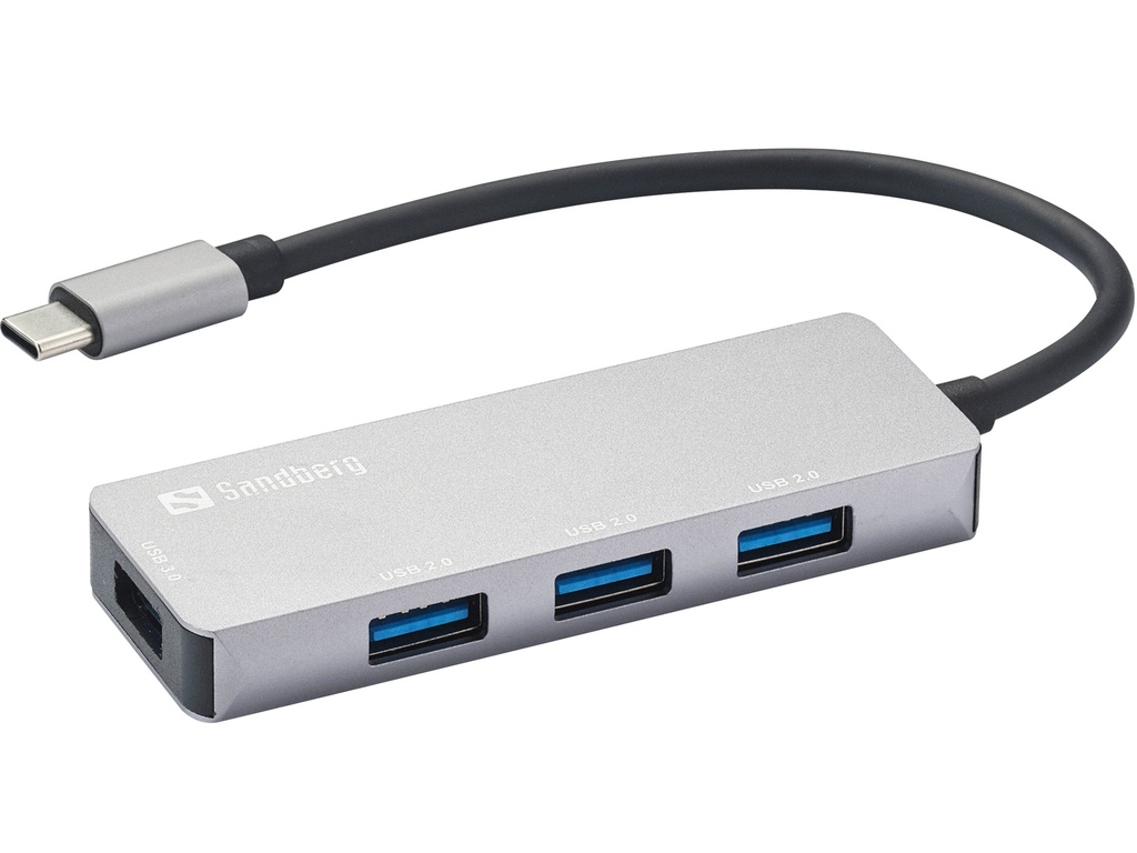[415811440050] Sandberg 336-32 interface hub USB 3.2 Gen 1 (3.1 Gen 1) Type-C 5000 Mbit/s Grijs