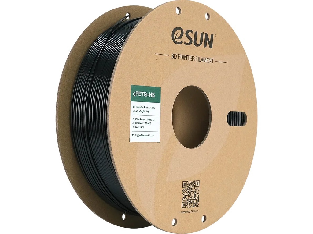 [109866440247] ESUN EPETG+HS 1,75mm SOLID BLACK 1kg