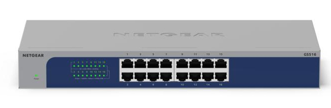 [415853440116] NETGEAR GS516-300EUS netwerk-switch Unmanaged Gigabit Ethernet (10/100/1000) Grijs