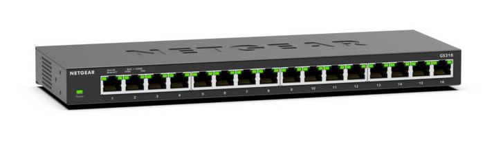 NETGEAR GS316 Unmanaged L2 Gigabit Ethernet (10/100/1000) Zwart