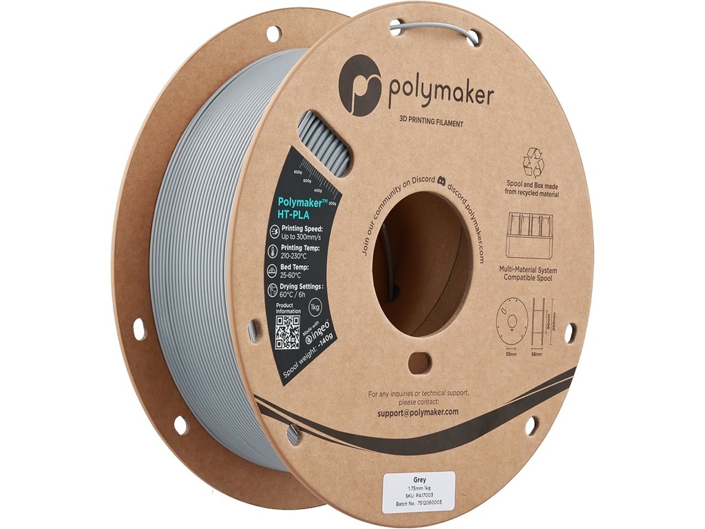[109423440361] POLYMAKER HT-PLA 1,75mm GREY 1kg