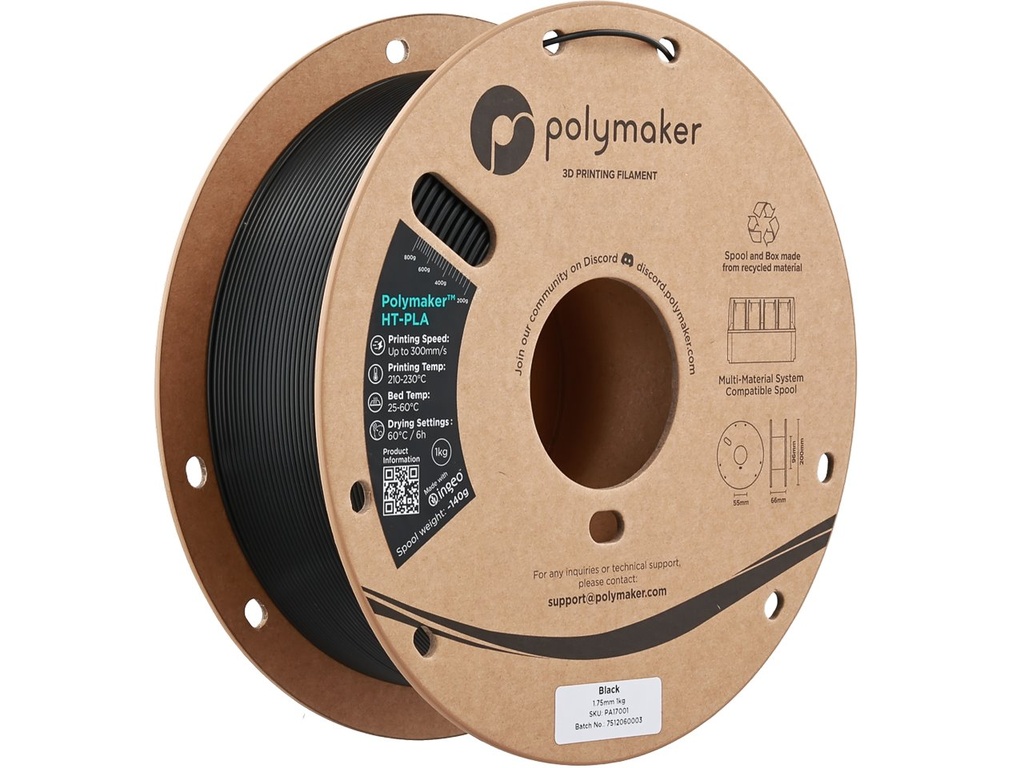 [109423440359] POLYMAKER HT-PLA 1,75mm BLACK 1kg