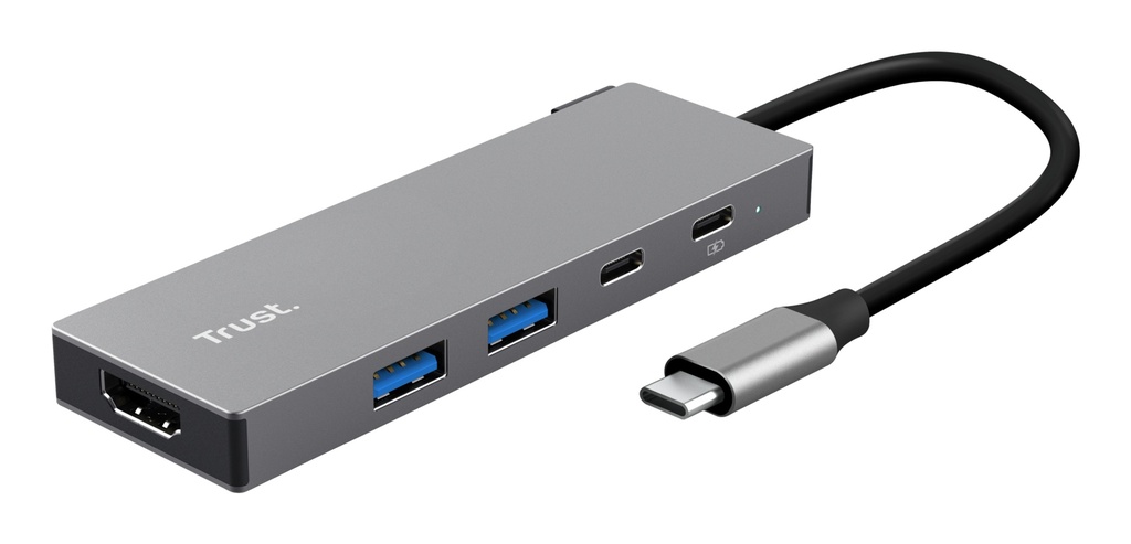 Trust 26062 interface hub USB Type-C Grijs