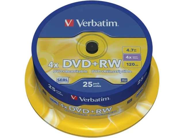 [230076440082] VERBATIM VERBATIM DVD+RW 4.7GB 4x (25) SP