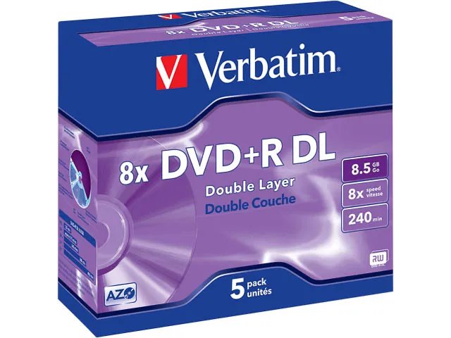 [230076440098] VERBATIM VERBATIM DVD+R DL 8.5GB 8x (5) JC