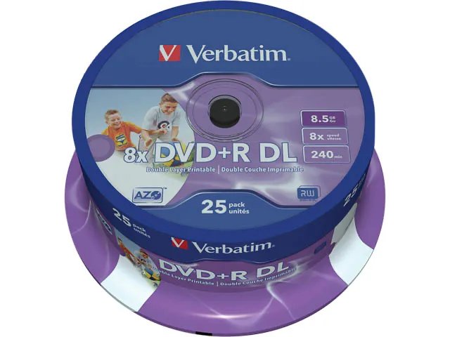 VERBATIM VERBATIM DVD+R DL 8.5GB 8x IW (25) SP