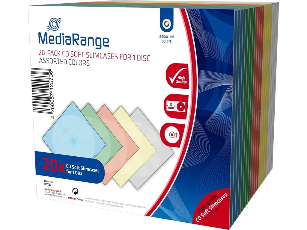 [300604440018] MEDIARANGE MEDIARANGE CD SLIM CASE 4DISK (20)