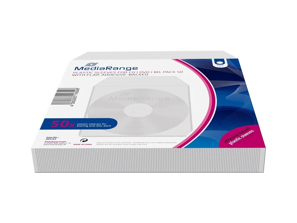 [300604440047] MEDIARANGE MEDIARANGE CD PLASTIC SLEEVES 1DISC (50)