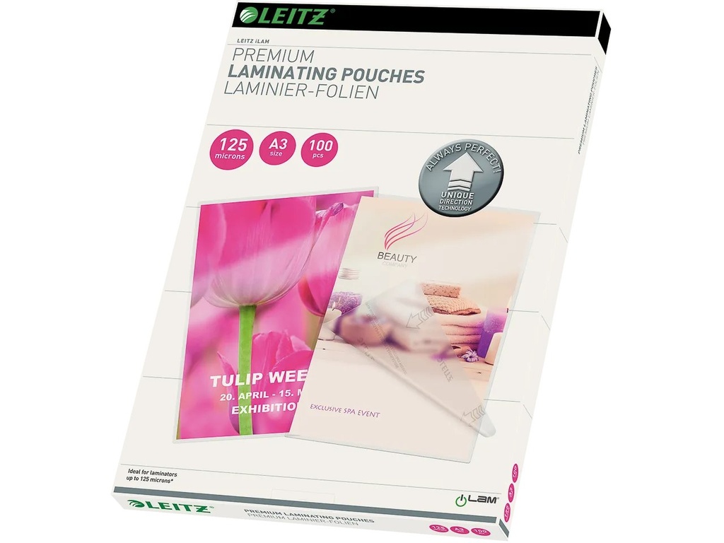 [908670440005] LEITZ 74880000 LEITZ LAMINATING POUCHES(100)A3