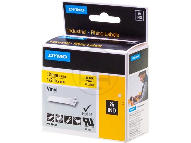 [914181440150] DYMO 18432 DYMO IND Label tape 12mm black