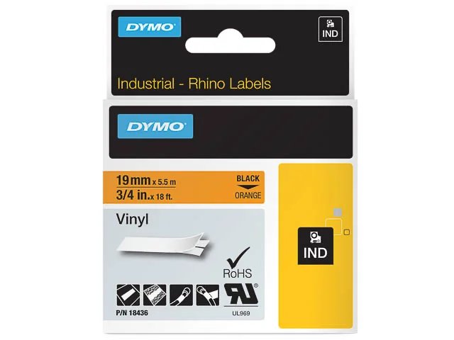 [914181440154] DYMO 18436 DYMO IND Label tape 19mm black