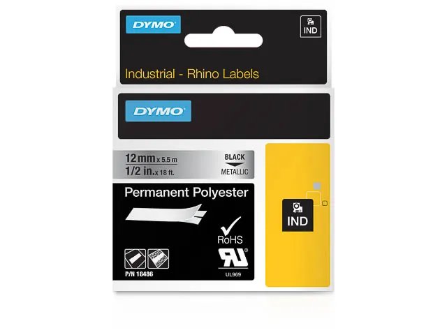 [914181440276] DYMO 18486 DYMO IND Label tape 12mm black