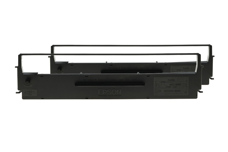[110015440107] Epson SIDM Black Ribbon Cartridge for LQ-350/300+/300+II, Dualpack (C13S015646)