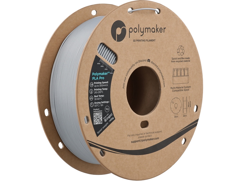 [109423440478] POLYMAKER PLA PRO 1,75mm HS TOUGH METAL SILVER 1kg