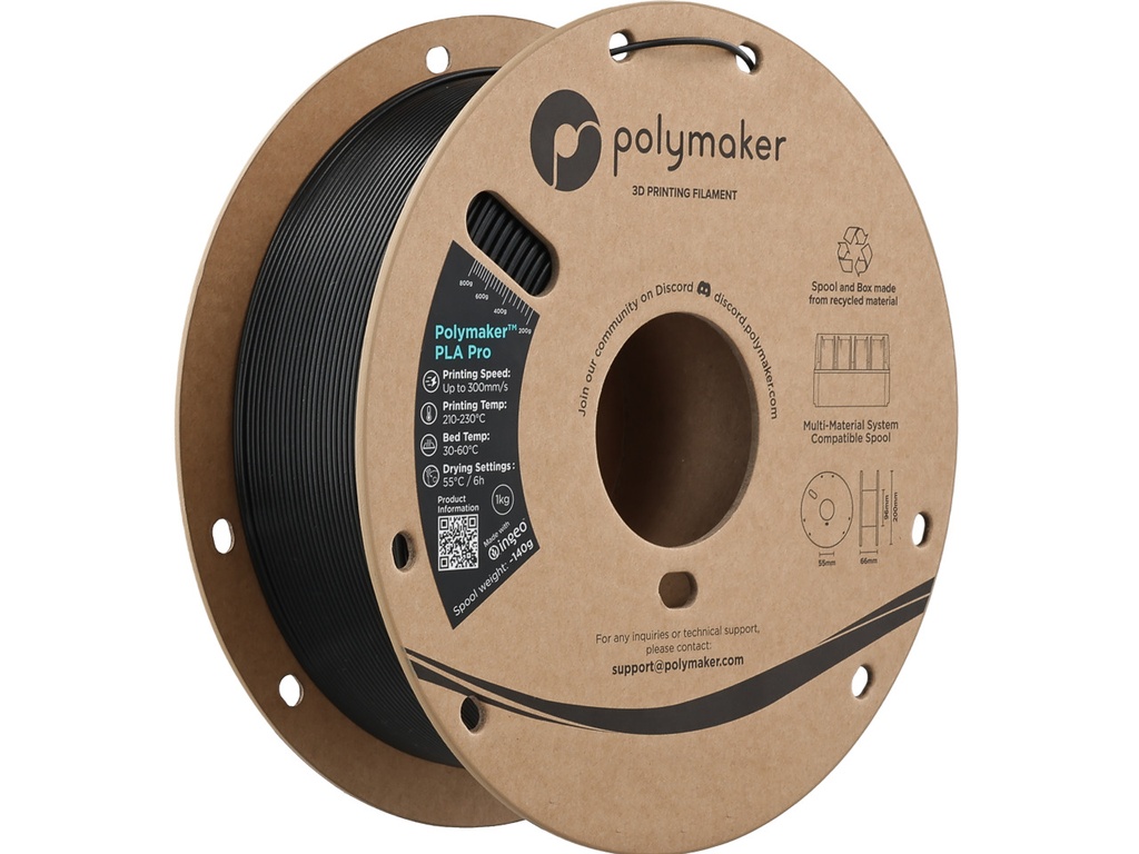 POLYMAKER PLA PRO 1,75mm HS TOUGH METAL BLACK 1kg