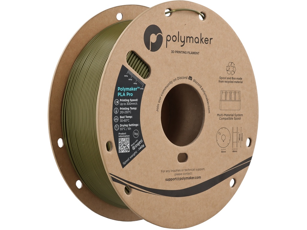[109423440486] POLYMAKER PLA PRO 1,75mm HS TOUGH ARMY GREEN 1kg