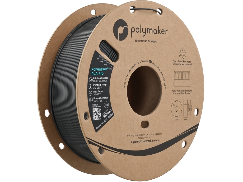 [109423440490] POLYMAKER PLA PRO 1,75mm HS TOUGH DARK GREY 1kg