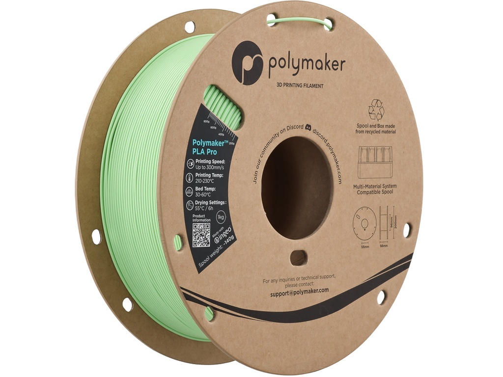 POLYMAKER PLA PRO 1,75mm HS TOUGH LIGHT GREEN 1kg