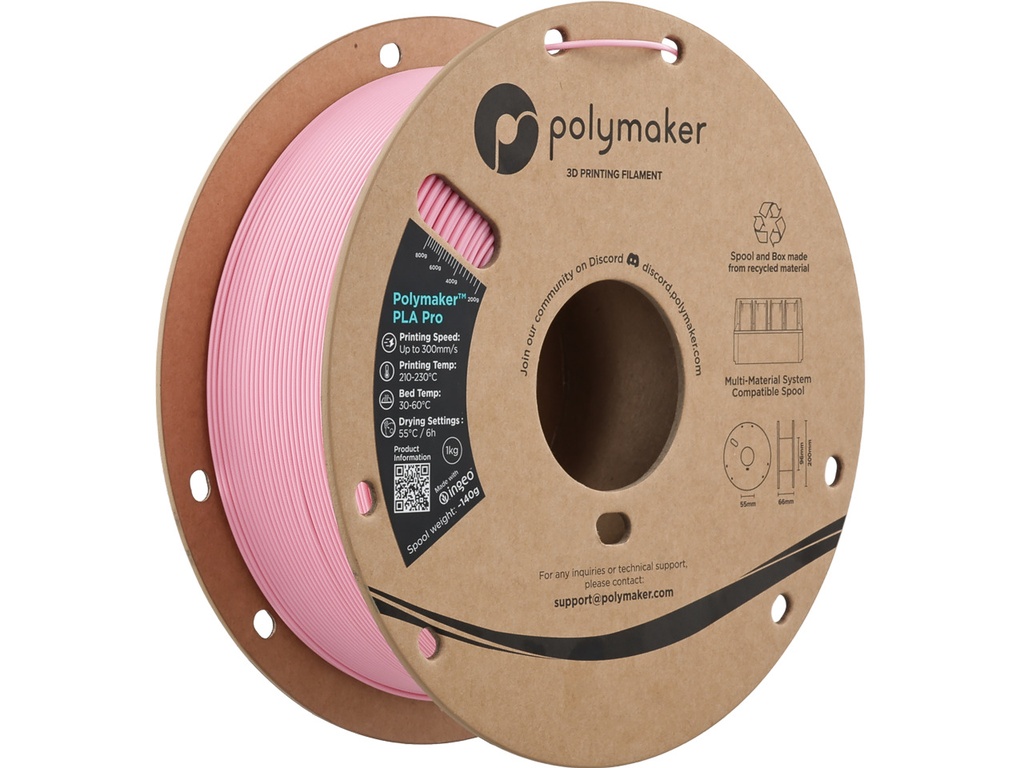 [109423440497] POLYMAKER PLA PRO 1,75mm HS TOUGH PINK 1kg