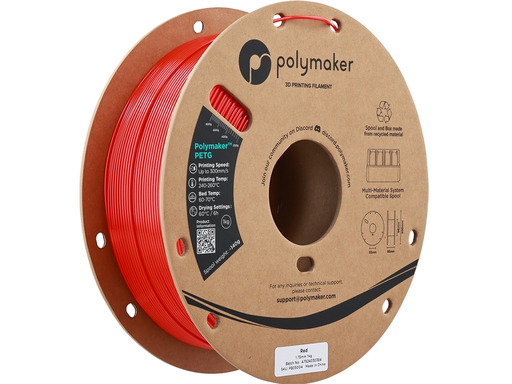 [109423440542] POLYMAKER PETG 1,75mm RED 1kg
