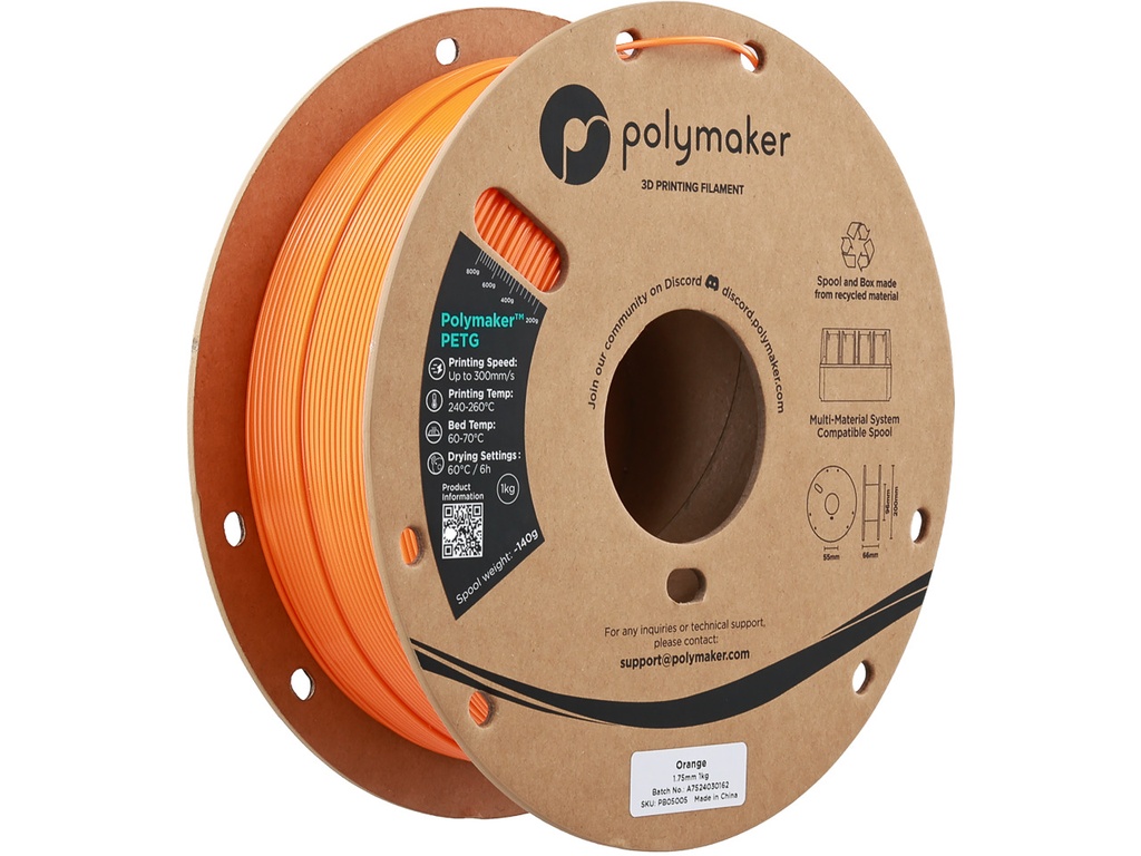 POLYMAKER PETG 1,75mm ORANGE 1kg