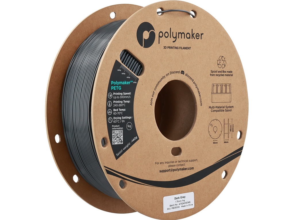 POLYMAKER PETG 1,75mm DARK GREY 1kg