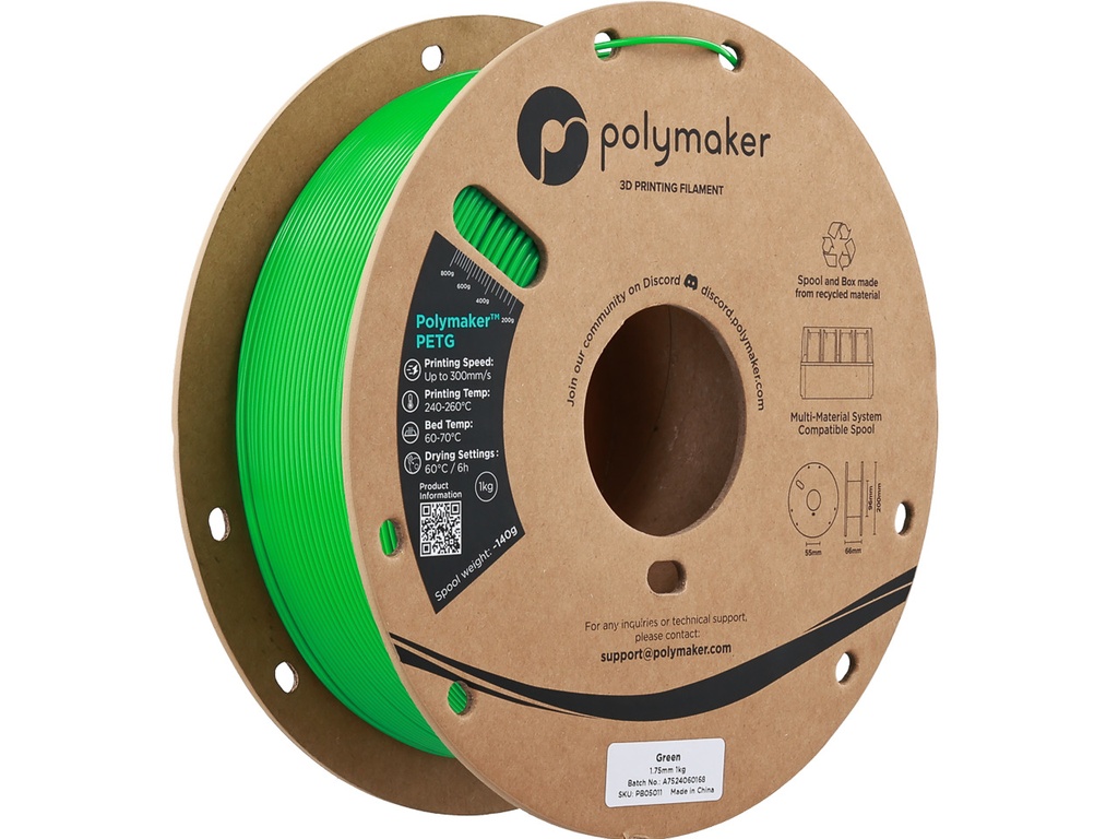 [109423440549] POLYMAKER PETG 1,75mm GREEN 1kg
