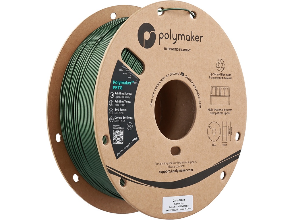 POLYMAKER PETG 1,75mm DARK GREEN 1kg
