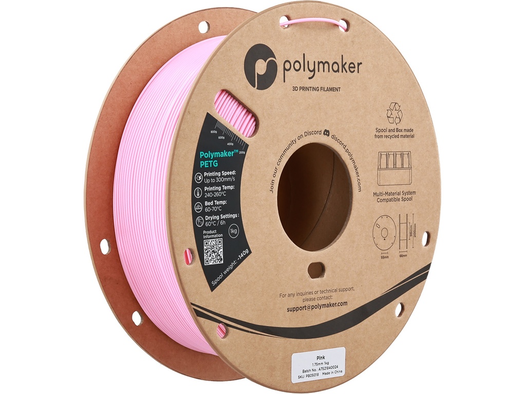 [109423440556] POLYMAKER PETG 1,75mm PINK 1kg