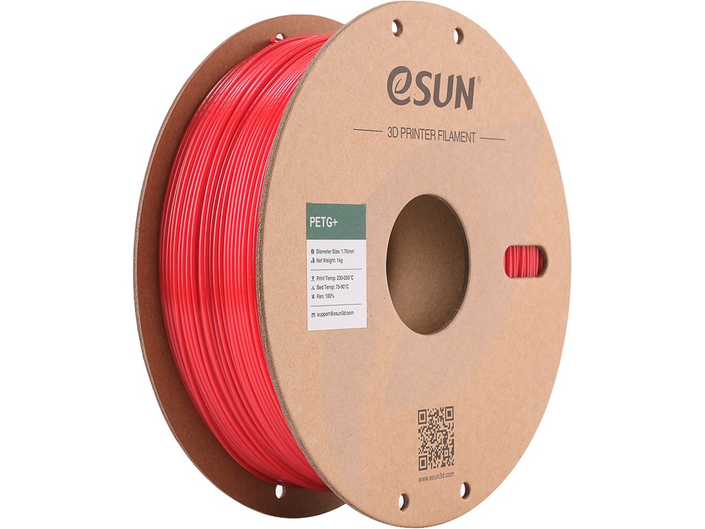 ESUN PETG+ 1,75mm RED 1KG PAPER ROLL
