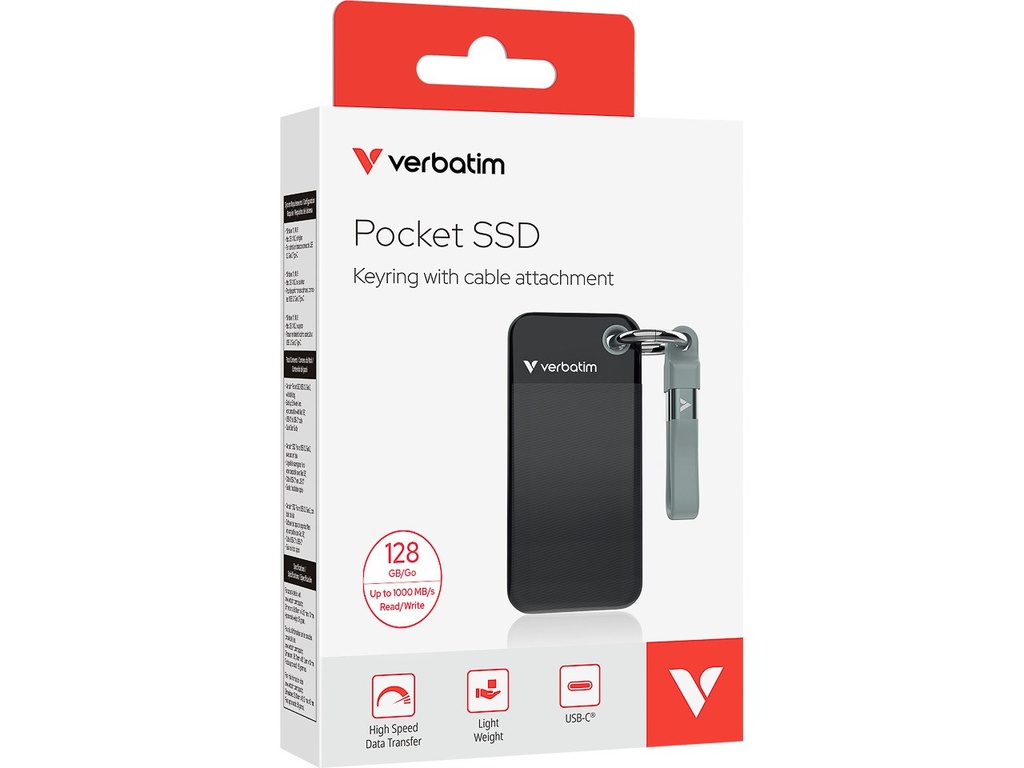 [215076440137] VERBATIM VERBATIM POCKET SSD 128GB BLACK-GREY