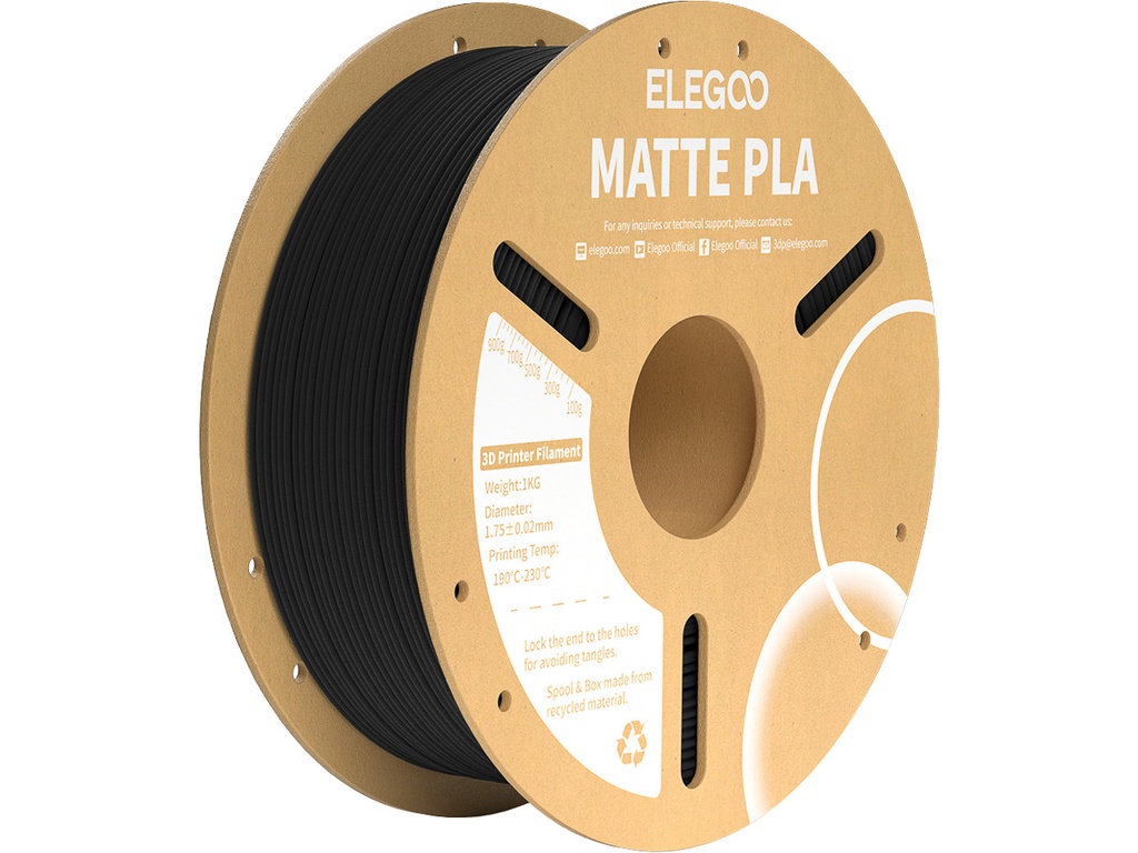 ELEGOO PLA MATTE 1,75mm BLACK 1kg