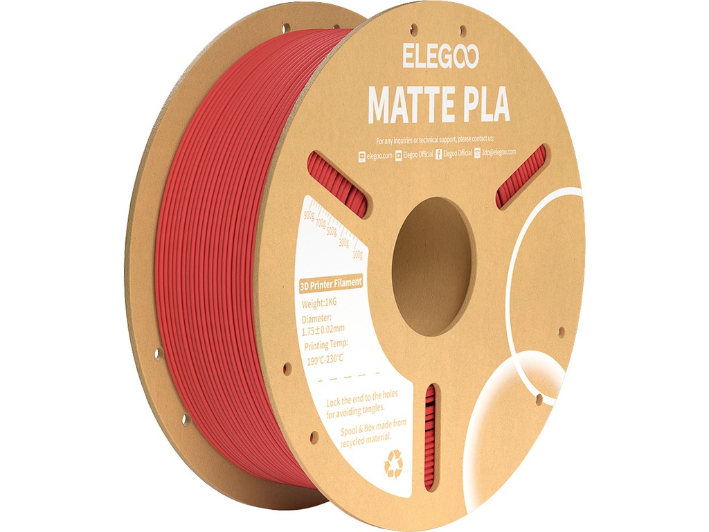 [109393440274] ELEGOO PLA MATTE 1,75mm RUBY RED 1kg