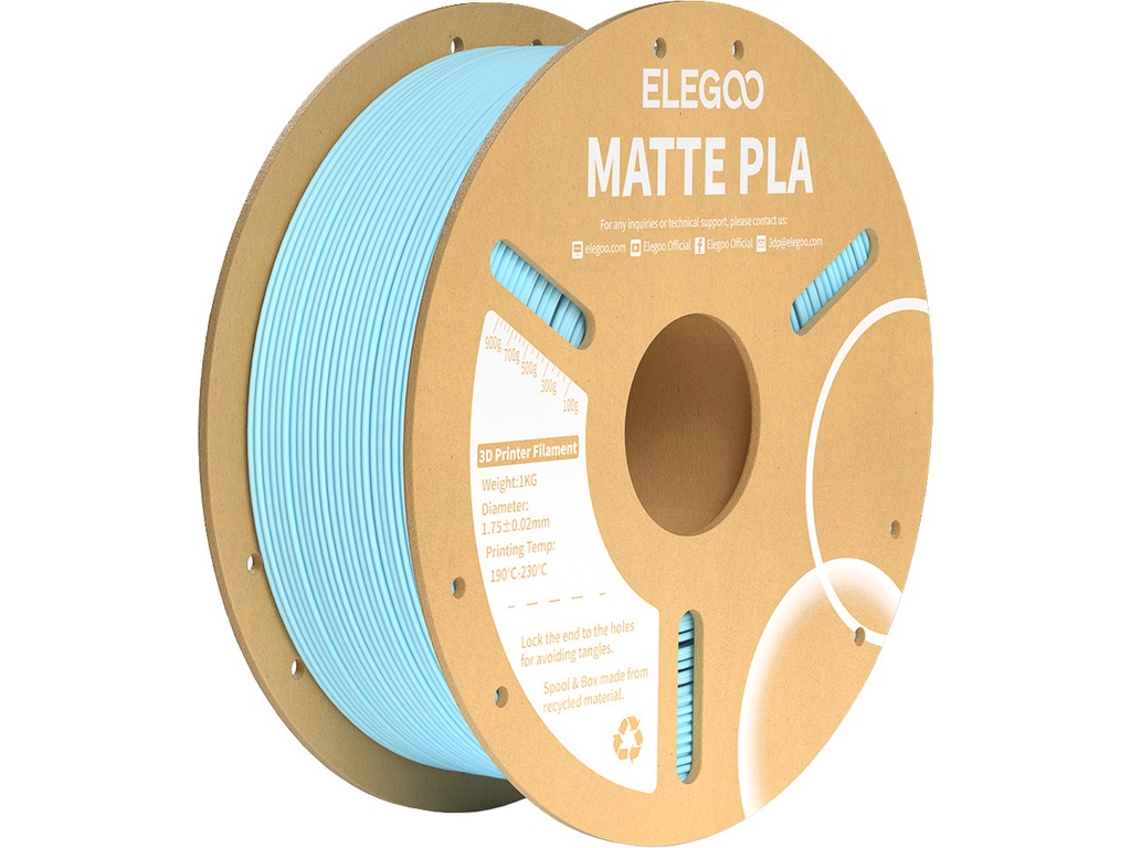 [109393440281] ELEGOO PLA MATTE 1,75mm ICE BLUE 1kg