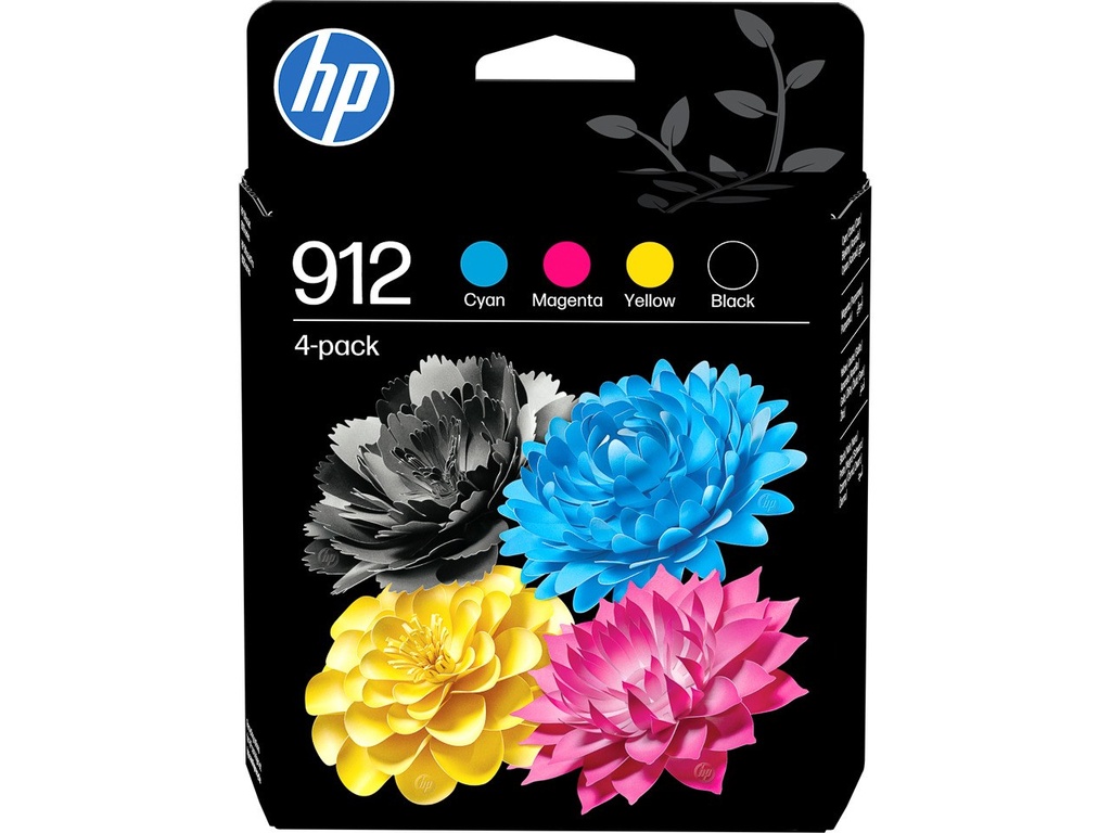 [170025442054] HP 912 4-pack originele inktcartridges, cyaan/magenta/geel