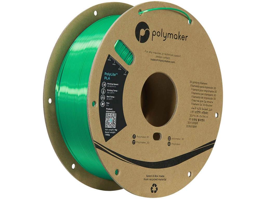 [109423440645] POLYMAKER SILK PLA 1,75mm GREEN 1kg
