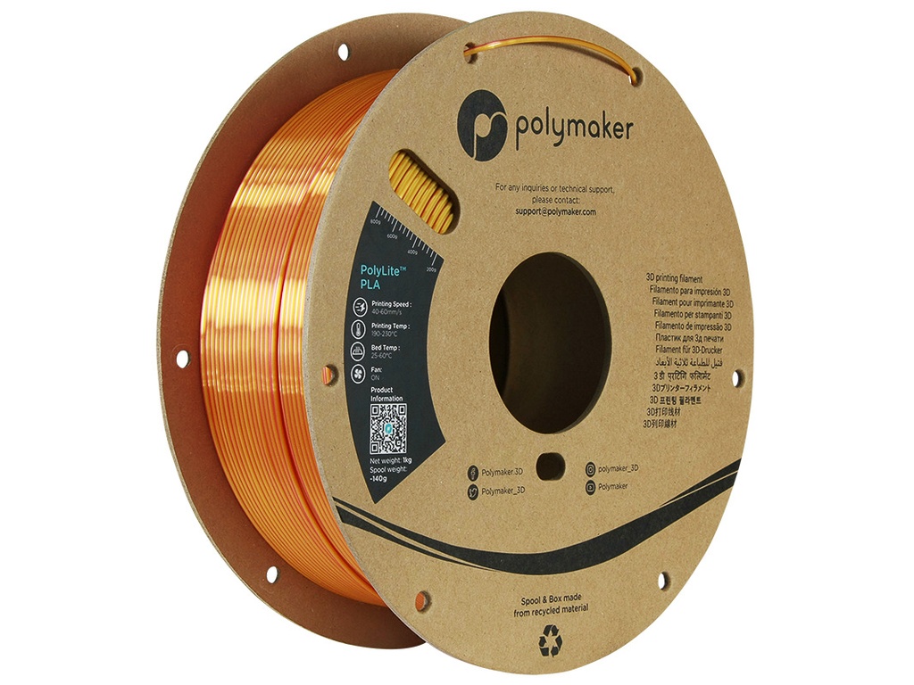 POLYMAKER SILK PLA 1,75mm SUNSET GOLD RED 1kg