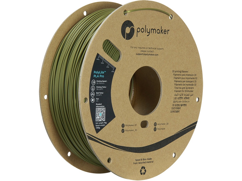 POLYMAKER PLA PRO 1,75mm ARMY GREEN 1kg