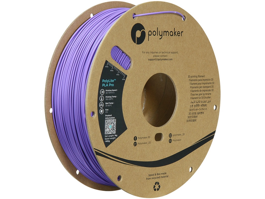 [109423440666] POLYMAKER PLA PRO 1,75mm PURPLE 1kg