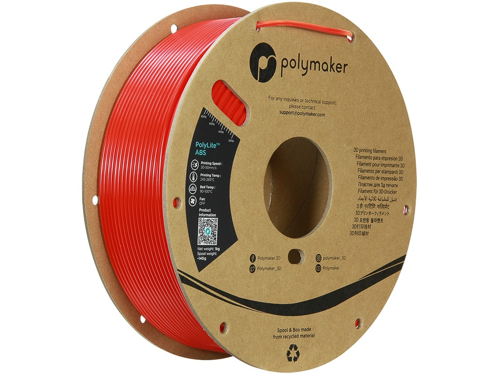 [109423440679] POLYMAKER ABS 2,85mm RED 1kg