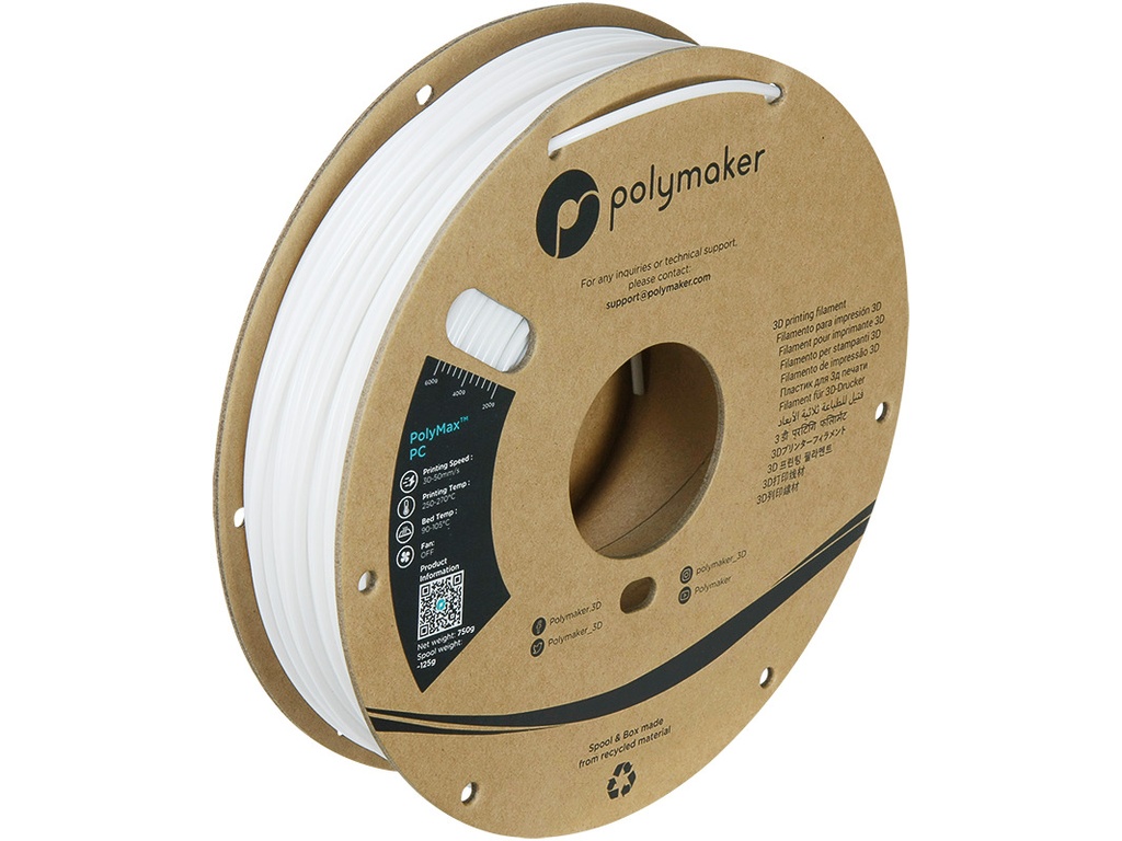 POLYMAKER TOUGH PC 2,85mm WHITE 0,75kg