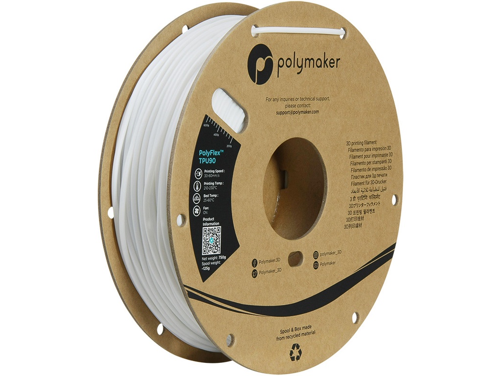 POLYMAKER TPU-90A 2,85mm WHITE 0,75kg