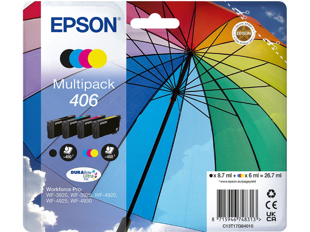 EPSON C13T17G64010 EPSON 406 WF ink (4) cmyk