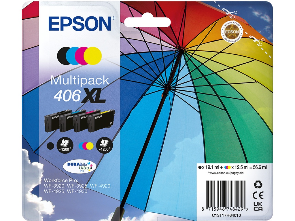 [170015442196] EPSON C13T17H64010 EPSON 406XL WF ink (4) cmyk