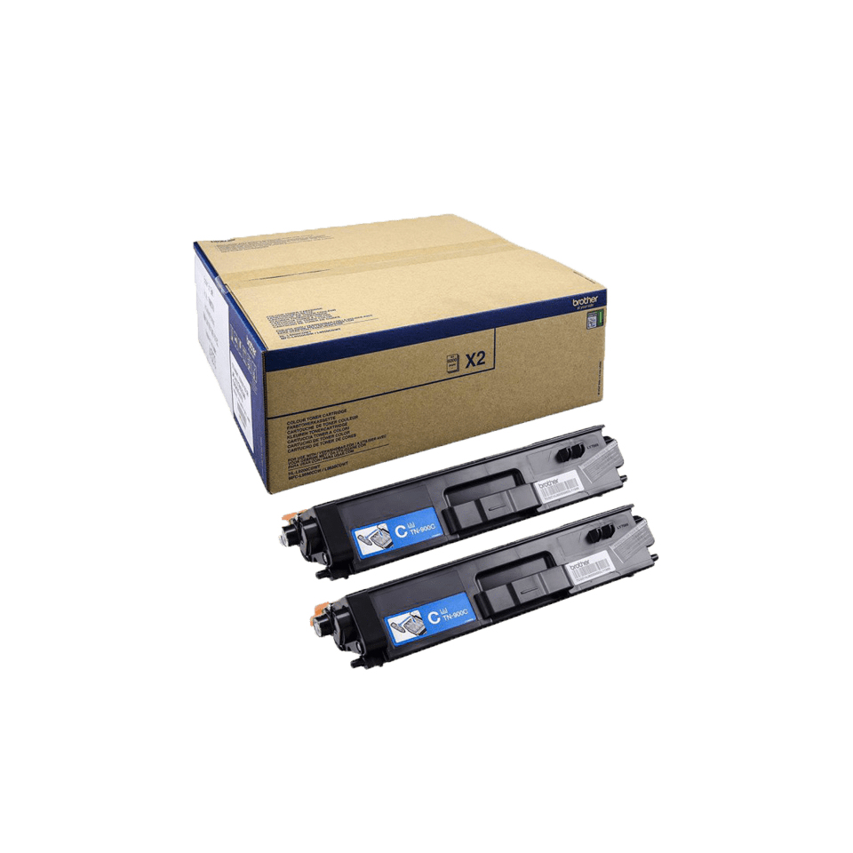 Brother TN-900CTWIN tonercartridge 2 stuk(s) Origineel Cyaan