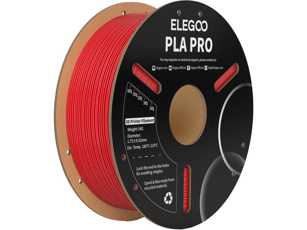 [109393440255] ELEGOO PLA PRO 1,75mm TRUE RED 1kg
