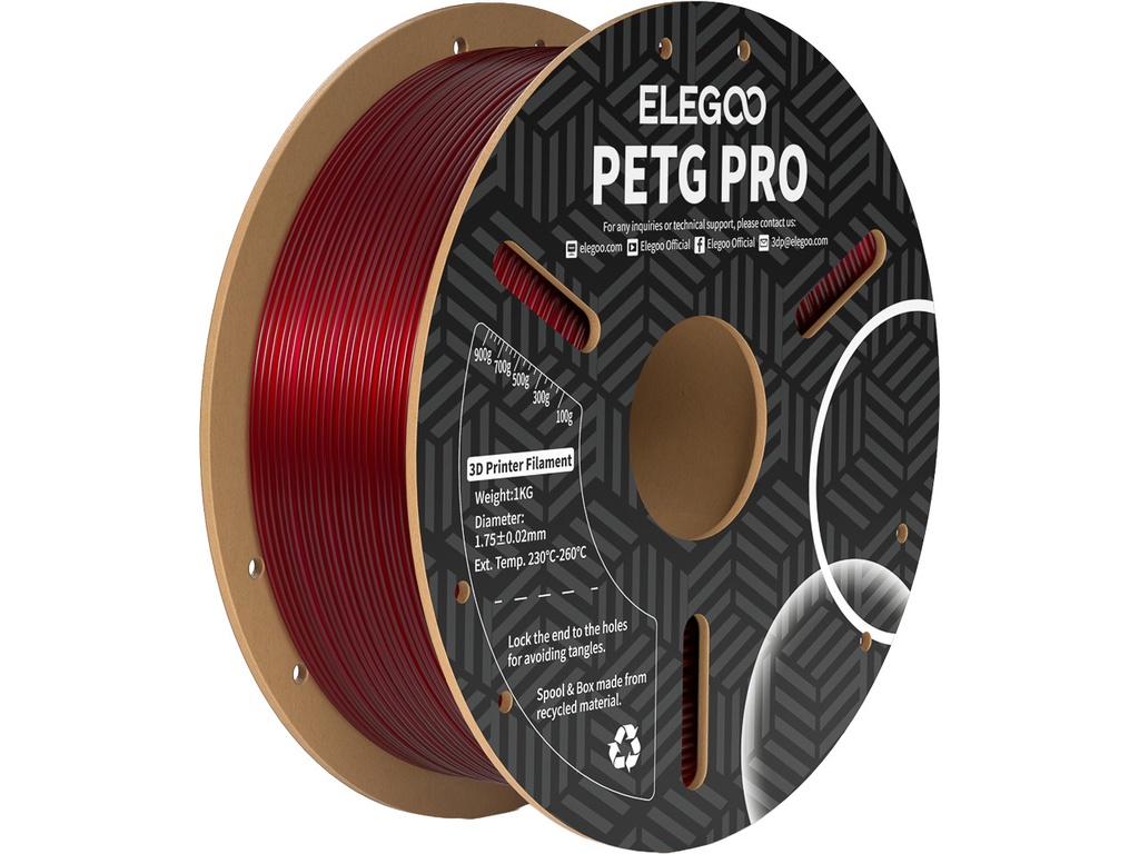 [109393440267] ELEGOO PETG PRO 1,75mm BURGUNDY RED 1kg