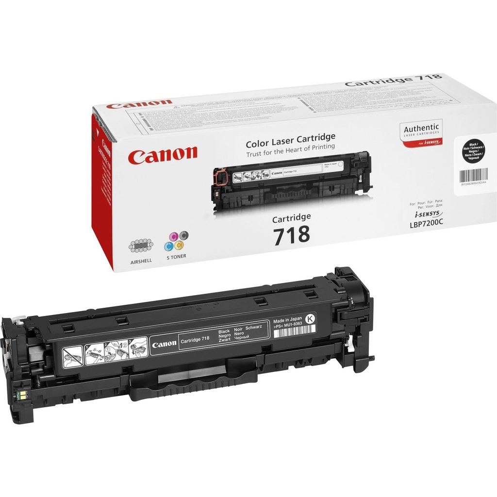Canon CRG-718 Bk tonercartridge 1 stuk(s) Origineel Zwart